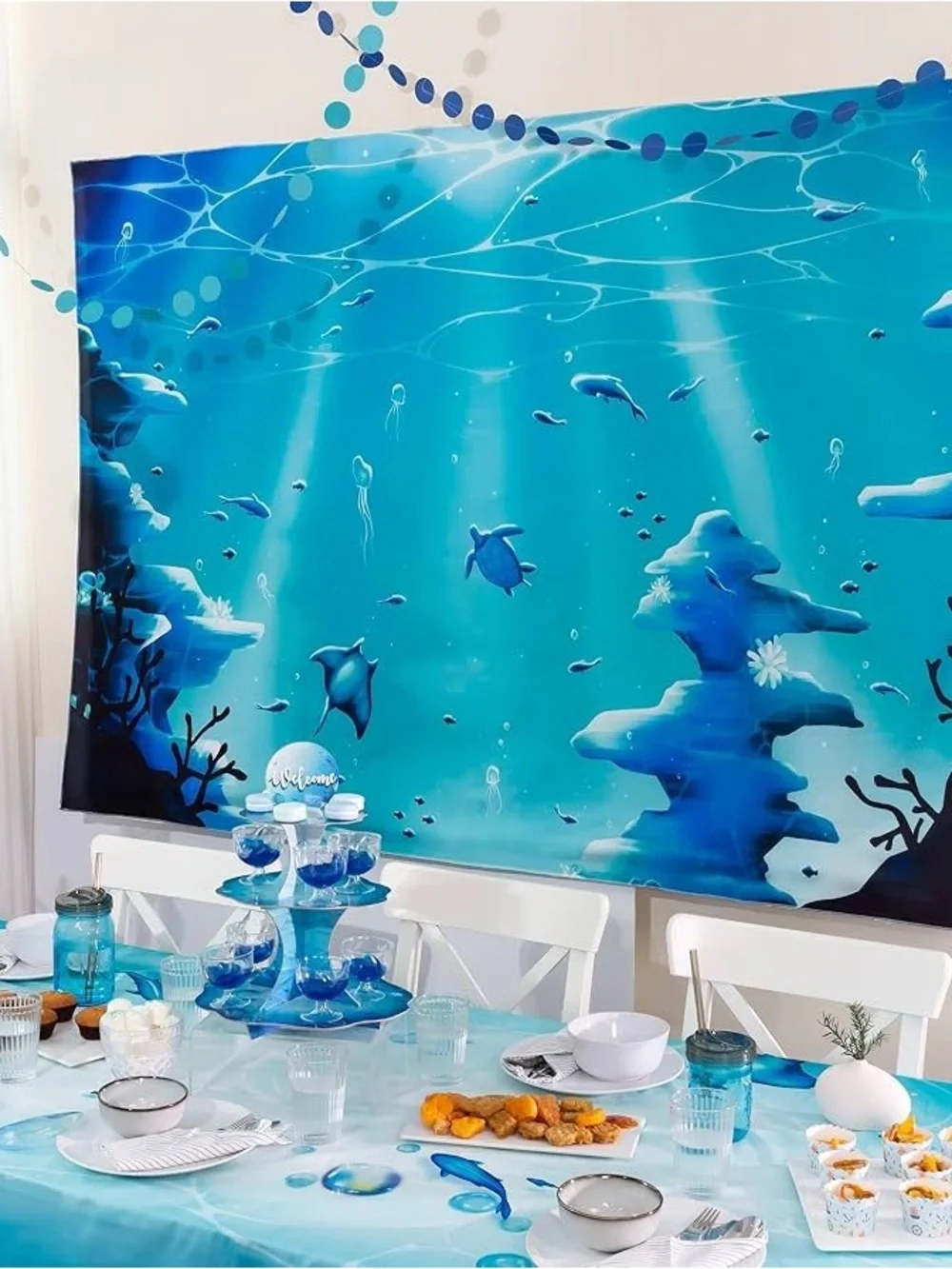 Underwater Ocean Wall Tapestry - Blue